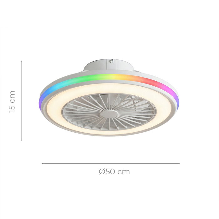 Ventilador de Techo con Luz LED RGB, Aspas Ocultas y Mando a Distancia Nexory InnovaGoods