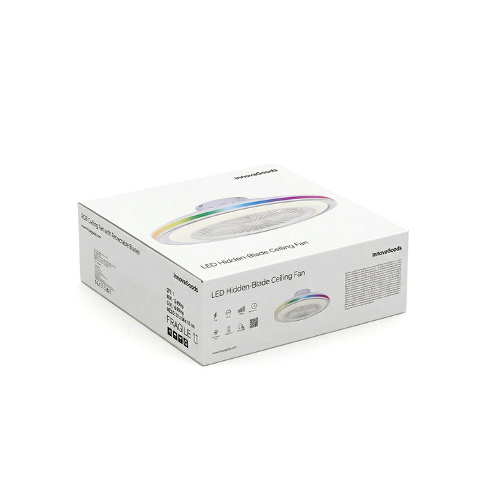Ventilador de Techo con Luz LED RGB, Aspas Ocultas y Mando a Distancia Nexory InnovaGoods