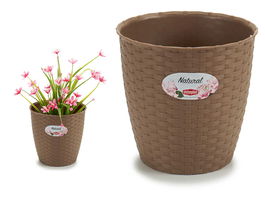 Stefanplast Maceta Natural Interior/Exterior 19cm Diámetro Marrón Plástico 19x19x17.5cm (Set de 12)