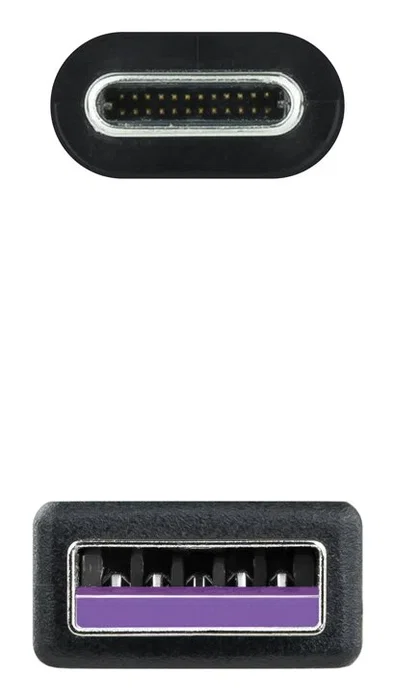 NANO CABLE Cable USB 2.0 USB-C a USB-A 1,5m Negro