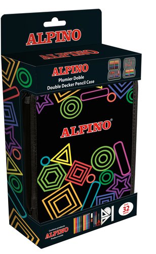 Alpino Plumier Doble Black con 32 piezas
