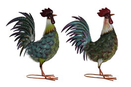 DKD Home Decor Figura de Metal Gallo Multicolor
