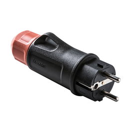 Famatel Clavija Schuko 2P+T 16A 250V IP54 Negra Máx. 1,5x2,5mm² con Prensacables Rápido Blister