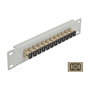 DeLOCK Panel de Conexión de Fibra Óptica 12 Puertos SC Simplex, 1U, Beige y Gris, 44 mm, Referencia 10'' LWL Patchpanel