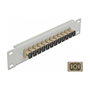 DeLOCK Patchpanel de fibra óptica 10 pulgadas 12 puertos SC Simplex beige/gris 1U