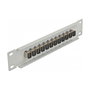 DeLOCK Patchpanel de fibra óptica 10 pulgadas 12 puertos SC Simplex beige/gris 1U