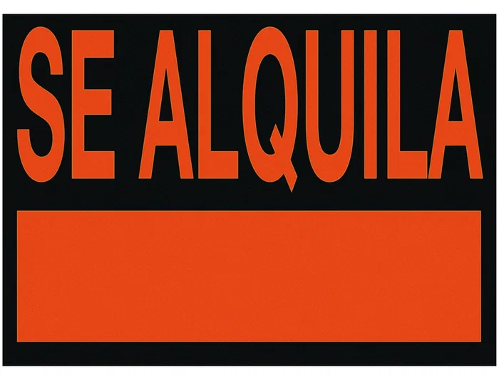 Archivo 2000 Cartel plástico archivo 2000 SE ALQUILA rojo fluorescente 500x234 mm