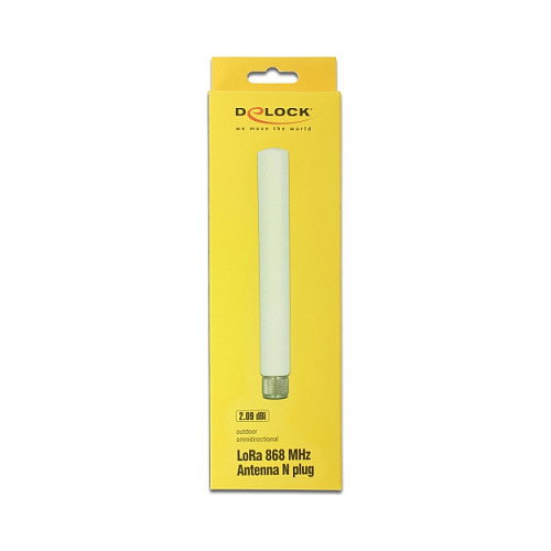 DeLOCK 89637 Antena omnidireccional 868 MHz con conector Clase N macho, blanca