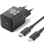 Vention TZ-FEPB0-EU-02 Cargador de Pared GaN USB-C 20W con Cable Lightning de 1 Metro
