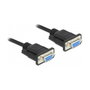 DeLOCK Cable RS-232 D-Sub 9 hembra a hembra de módem nulo con carcasa estrecha, 2 m