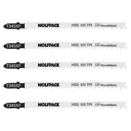 WOLFPACK LINEA PROFESIONAL Hojas de Sierra Caladora para Madera, Metal y Plástico (5 Piezas)