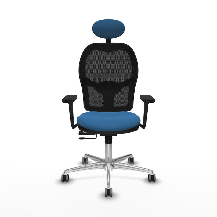 PIQUERAS Y CRESPO Silla de oficina Jorquera con mecanismo Sincro/Traslack Azul claro y Negro