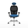 PIQUERAS Y CRESPO Silla de oficina Jorquera con mecanismo Sincro/Traslack Azul claro y Negro