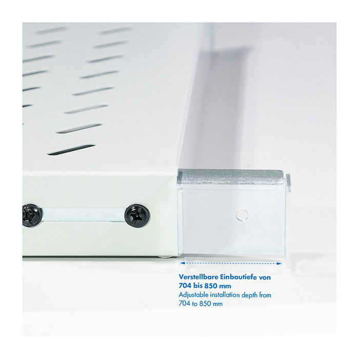 LogiLink Estantería ajustable de 19 pulgadas para racks con 1000 mm de profundidad, gris claro