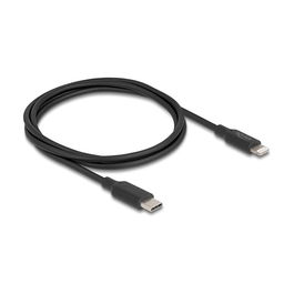 DeLOCK Cable MFi USB Tipo C a Lightning de Carga y Datos Slim 1 m para iPhone iPad iPod Negro