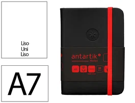 Antartik Cuaderno A7 Tapa Dura Hojas Lisas Negro y Rojo 80 Hojas 80gr FSC