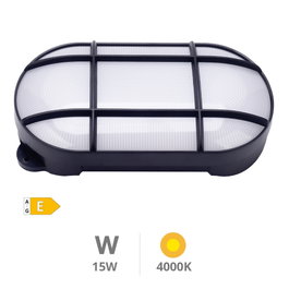 GSC Evolution Aplique LED ovalado Cercis con rejilla 15W 4000K Negro