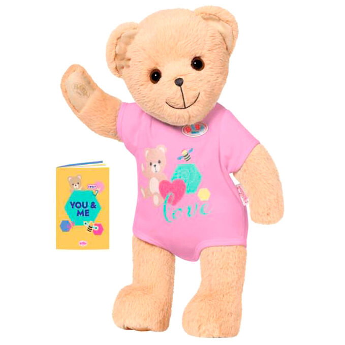 Baby Born Osito de Peluche Rosa 36 cm, Muñeco de Peluche con Brazos y Piernas Móviles, Juguete de Acompañamiento