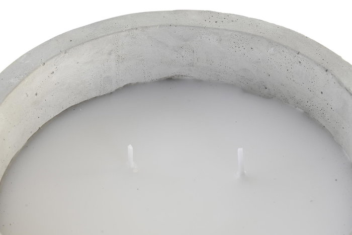 DKD Home Decor Vela Terraza y Jardín Gris Amarillo Cemento Antimosquitos Citronela 14 x 14 x 14 cm