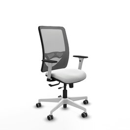 PIQUERAS Y CRESPO Silla de oficina Zulema con mecanismo Sincro/Traslack Blanco y Gris