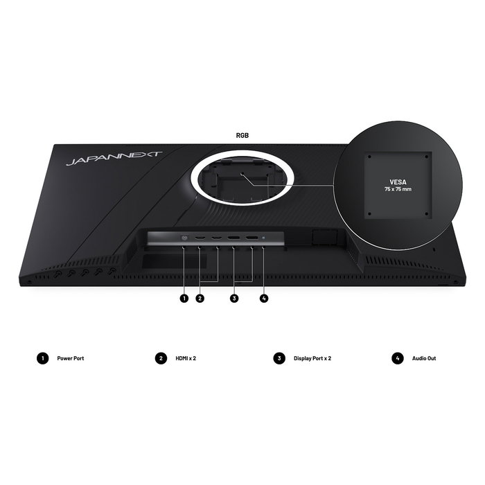 JAPANNEXT JN-I270WQHD300F-HSP Monitor Gaming WQHD 27" (68.6 cm) 2560 x 1440 IPS 300 Hz 2 ms HDR10 FreeSync