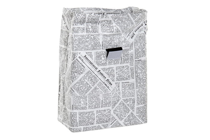 DKD Home Decor Bolsa Térmica de PE y Espuma con Diseño de Periódico