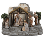 DKD Home Decor Nacimiento Navidad Tradicional Multicolor (2 Unidades) con Movimiento Musical y LED