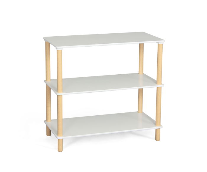 Inde Estantería Madera Rectangular 3 Niveles Blanca 80x25x60 cm