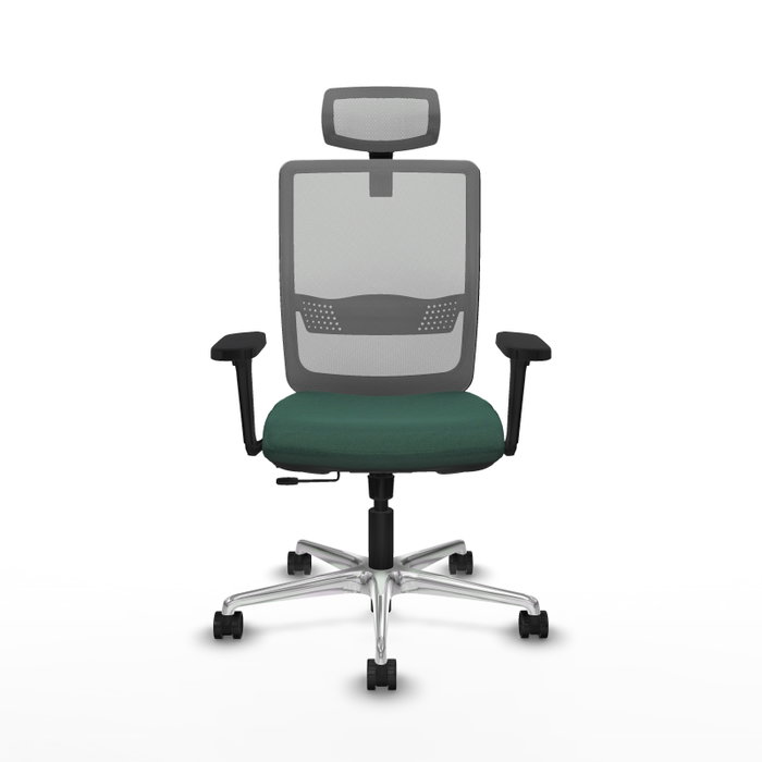 PIQUERAS Y CRESPO Silla de oficina Haches con mecanismo Sincro/Traslack, Verde botella y Gris