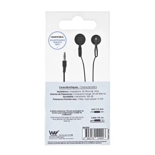 TNB Auriculares T'nB One Alámbricos In-ear Negro TNB Auriculares T'nB One Alámbricos In-ear Negro