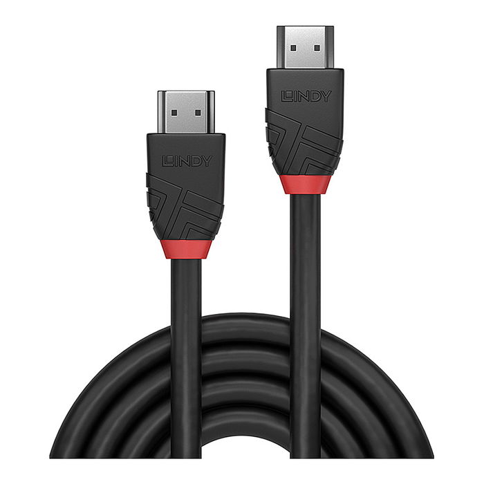 LINDY HDMI High Speed Cable Black Line, 0.5m, Negro, 4K UHD, HDR, 18Gbps, Ethernet, Audio Return Channel (ARC)