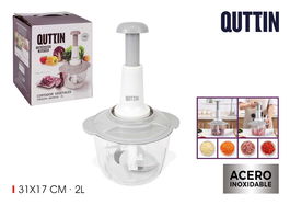 Quttin Cortador Vegetales a Presión 2Lts, 18 cm Ancho x 14 cm Alto x 21 cm Largo (6 Unidades)