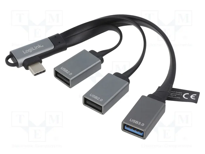 LogiLink UA0361 Hub USB con 3 Puertos (2x USB 2.0 y 1x USB 3.2 Gen 1) LogiLink UA0361 Hub USB con 3 Puertos (2x USB 2.0 y 1x USB 3.2 Gen 1)