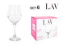 Lav Set 6 Copas Vino 300 cc, ø6x6x19 cm (4 Cajas)