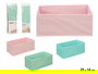 Kipit Caja Plegable Organizadora con Tapa 29x14x13 cm, Surtido en Colores Rosa, Turquesa o Verde (Set de 24)