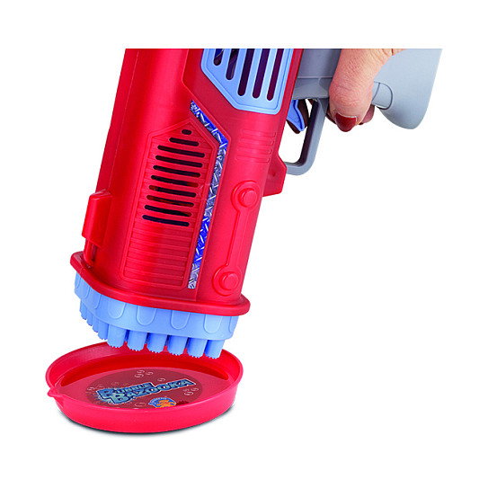 PUSTEFIX Bubble Bazooka - Pistola de juguete para niños de 4 años en adelante - Colores Azul y Rojo