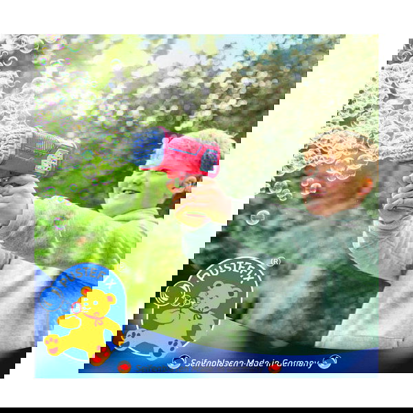 PUSTEFIX Bubble Bazooka - Pistola de juguete para niños de 4 años en adelante - Colores Azul y Rojo