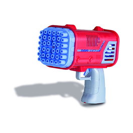 PUSTEFIX Bubble Bazooka - Pistola de juguete para niños de 4 años en adelante - Colores Azul y Rojo