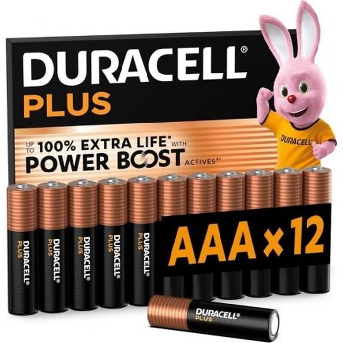 Duracell Plus Power Boost Pilas AAA 1,5V, Pack de 12