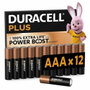 Duracell Plus Power Boost Pilas AAA 1,5V, Pack de 12