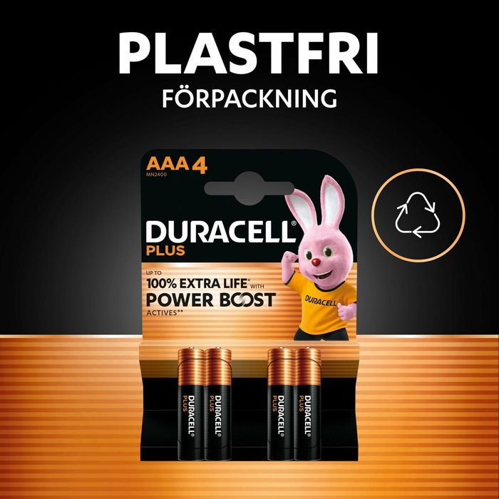 Duracell Plus Power Boost Pilas AAA 1,5V, Pack de 12