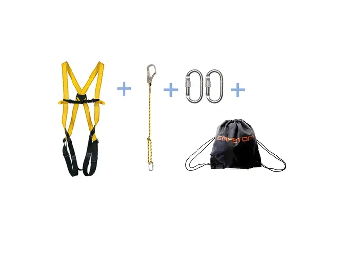 Safetop Kit Elbrus 71B Arnés Trevinca + Cuerda 1 m + 2 Mosquetones + Mochila