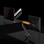 Aisens Soporte de Mesa RGB Gaming con Contrapeso para Monitor/TV 17-32 Pulgadas, Negro-Naranja