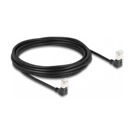DeLOCK Cable de red RJ45 Cat.6A S/FTP Slim 90° hacia abajo 5 m Negro