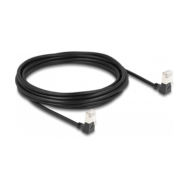 DeLOCK Cable de red RJ45 Cat.6A S/FTP Slim 90° hacia abajo 5 m Negro DeLOCK Cable de red RJ45 Cat.6A S/FTP Slim 90° hacia abajo 5 m Negro