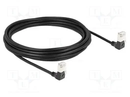 DeLOCK Cable de red RJ45 Cat.6A S/FTP Slim 5 m Negro con conector angular hacia abajo