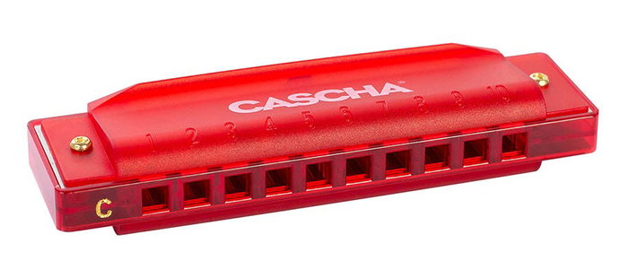 Armónica Cascha Fun Blues Roja Incluye Estuche Rigido y Folleto