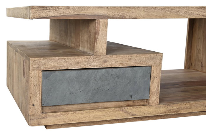 Mesa Centro Alpino DKD Home Decor Natural Gris 70 x 45 x 118 cm