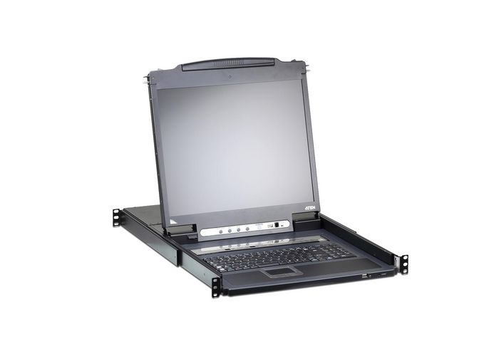 Aten CL5708I Consola KVM Switch LCD 17" Integrado Slideaway Acceso Local y Remoto IP para 8 Ordenadores Rack 1U PS/2 USB