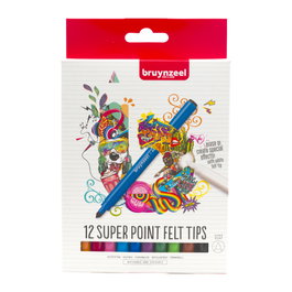 Bruynzeel Super Point estuche de rotuladores de 12 colores